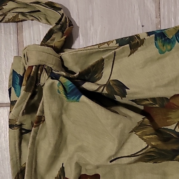 EXPRESS VINTAGE FLORAL LINEN WRAP SKIRT SIZE MEDIUM - Picture 3 of 8